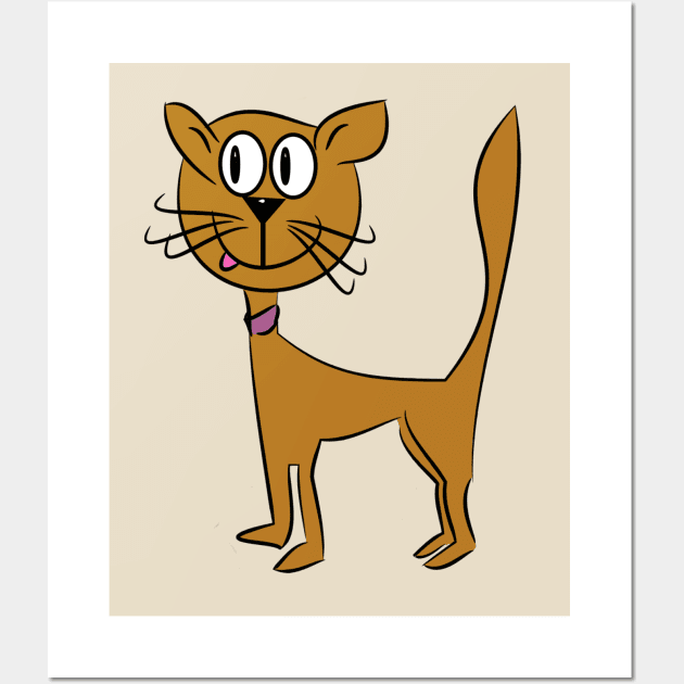 Cartoon Cat Wall Art by andersonartstudio